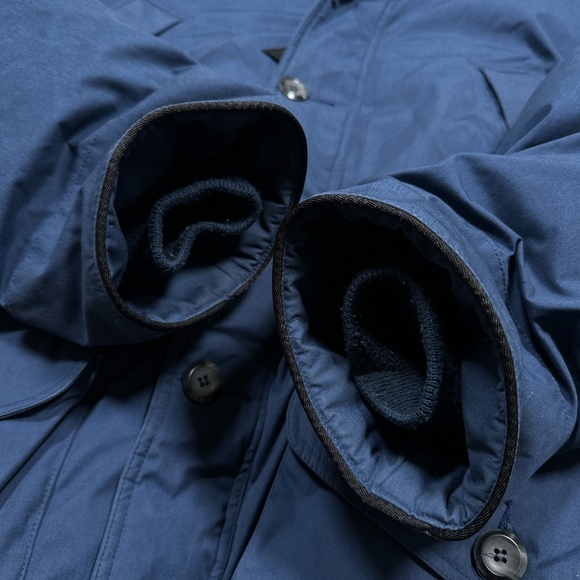 Vintage 80s 90s Eddie Bauer Down Polar Parka Real Fur Trim Blue Coat Mens XL - Picture 5 of 13